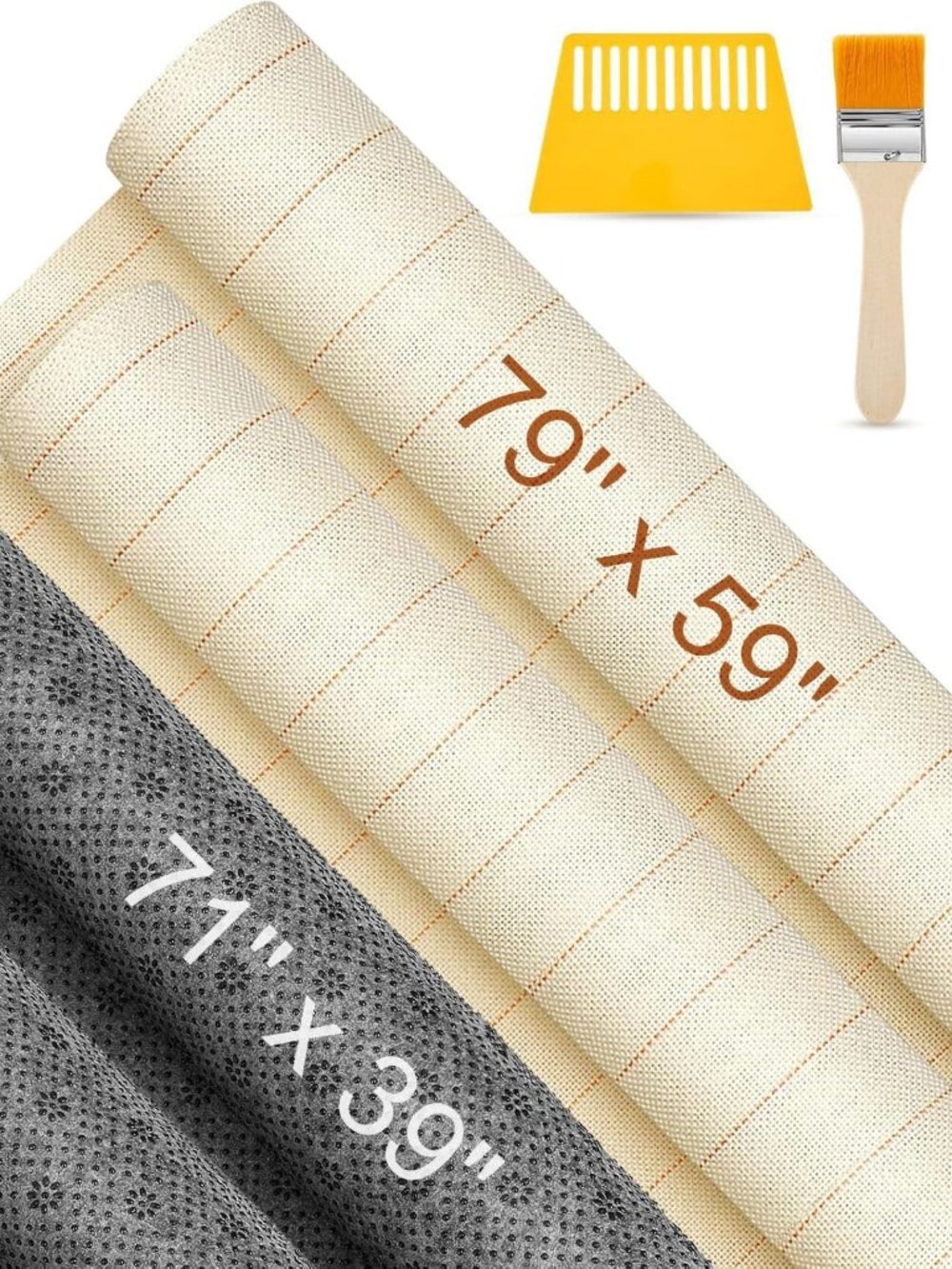 Tudomro 6 Pcs 79'' X 59" Large Tufting Cloth for Rugs, 71'' X 39" Non Slip Back
